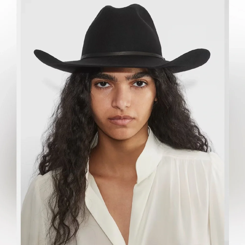 Aritzia Brown Felt Western Cowboy Hat BRAND NEW - NEVER WORN